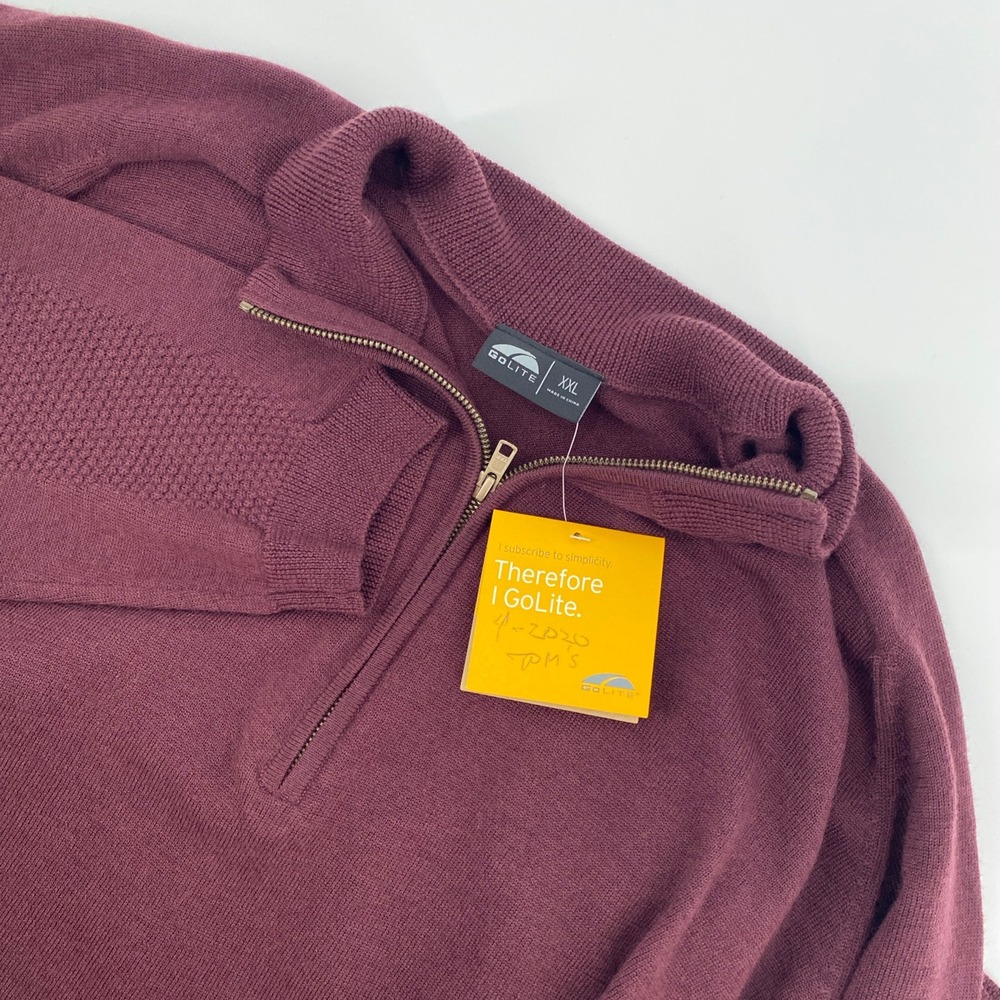 NEW GoLite Embarker 1/4 Zip Sweater Mens XXL Sasafrass Merino Wool Outdoor Fall
